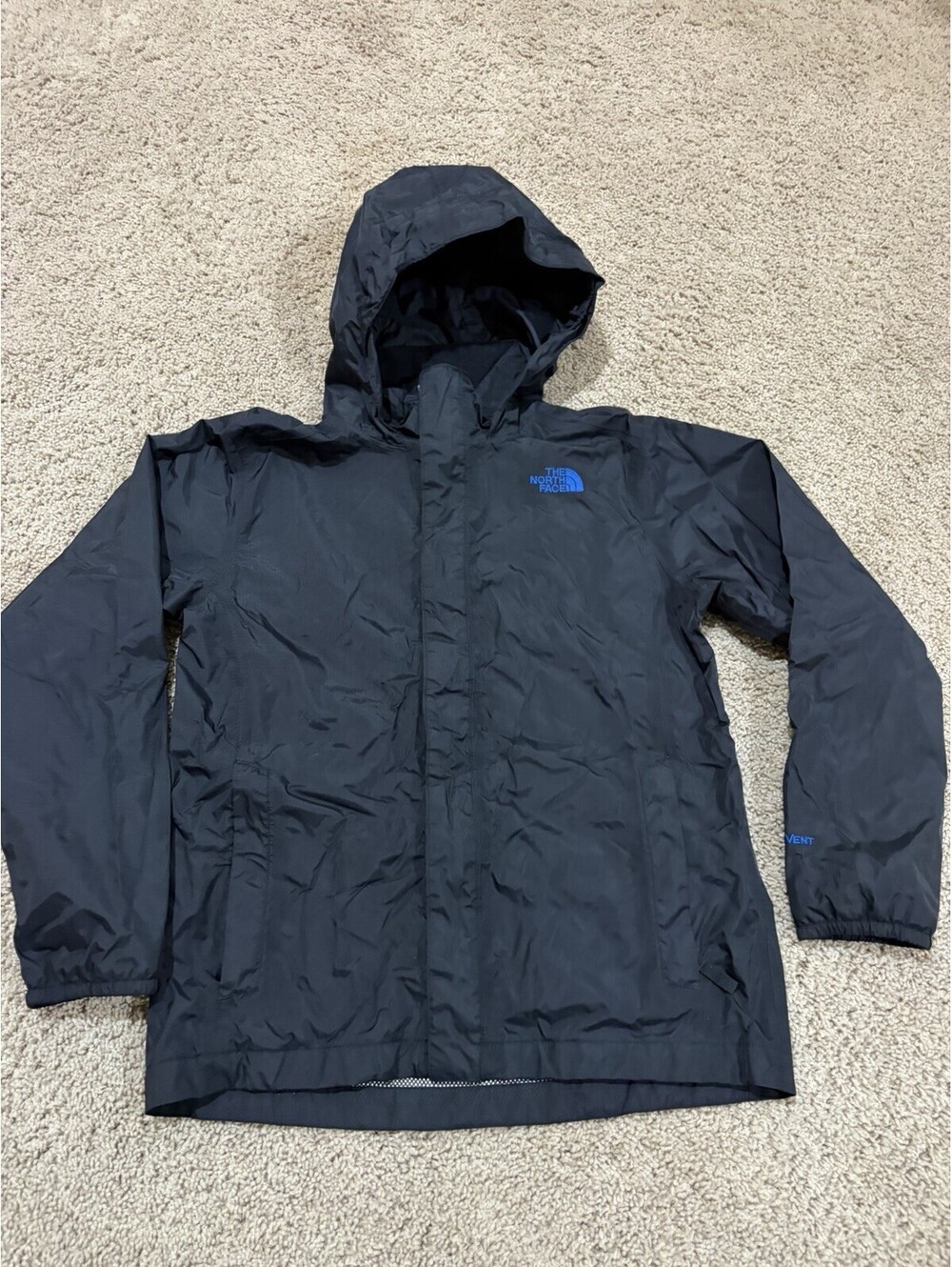 Boys The North Face Rain Jacket Black Haven’t M Medium 10-12 Top Coat Hooded